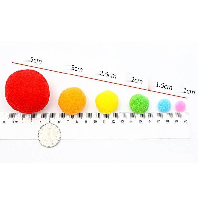 Hạt pom pom làm thủ công Hanmade - Steam trang trí mầm non