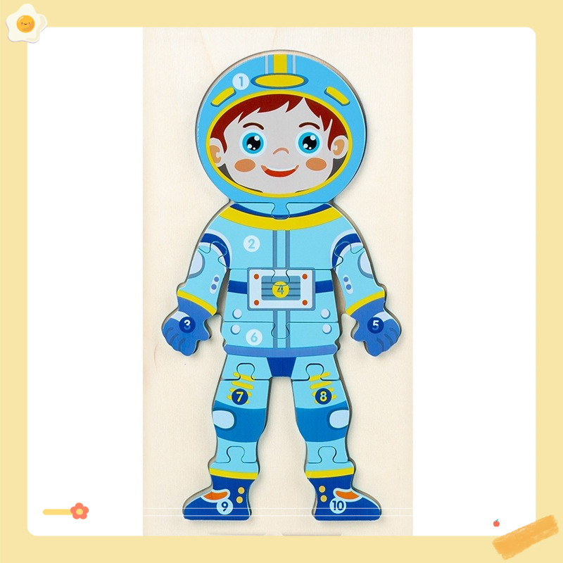 Bảng ghép 3D các nghề đồ chơi bằng gỗ - GIáo Cụ Montessori - Phát triển tư duy sớm
