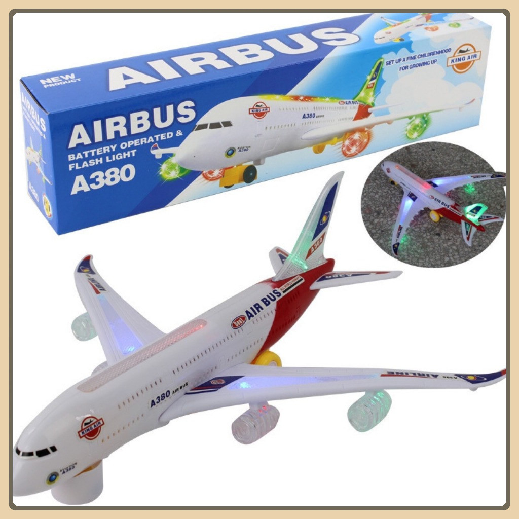 Đồ chơi máy bay Airbus A380, máy bay Airbus A380 chạy bằng pin, có âm thanh và ánh sáng led siêu đẹp