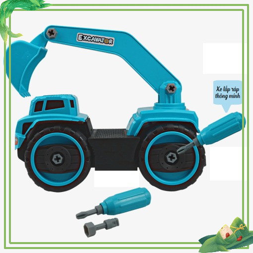Xe múc lắp ráp thông minh đồ chơi nhựa an toàn  HT7765 ( Hàng Việt Nam)