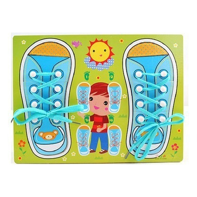 Đồ Chơi Bảng Gỗ Học Buộc Dây Giày Cho Bé Phát Triển Kỹ Năng giáo dục sớmcho trẻ