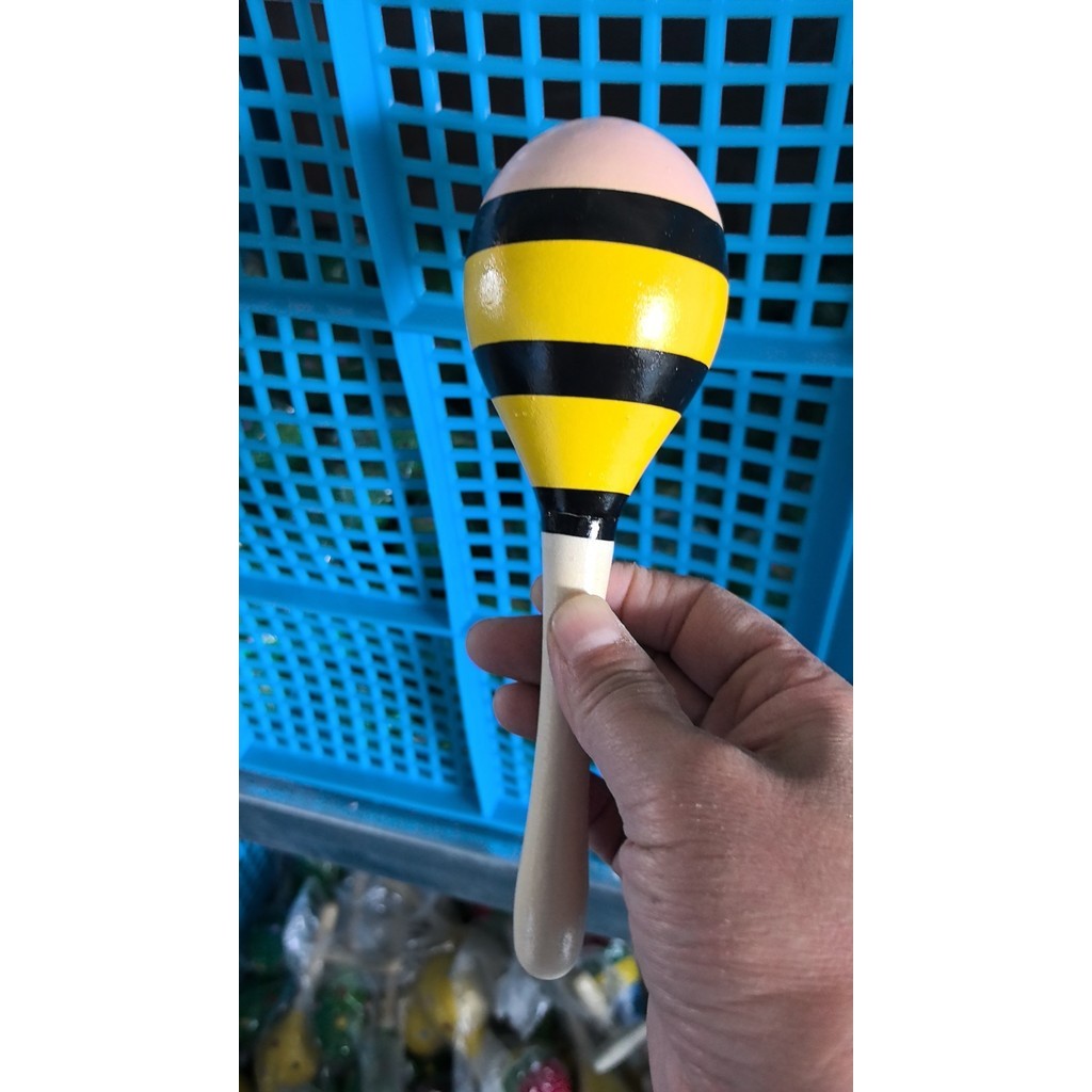 Lục lạc gỗ - Xúc xắc bầu dài loại to dài 20cm ( Giáo cụ âm nhạc) đồ dùng mầm non