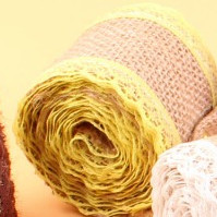 Ruy băng vải bố phụ kiện trang trí hanmade, decor  Màu sắc: Nâu vintage thủ công mầm non
