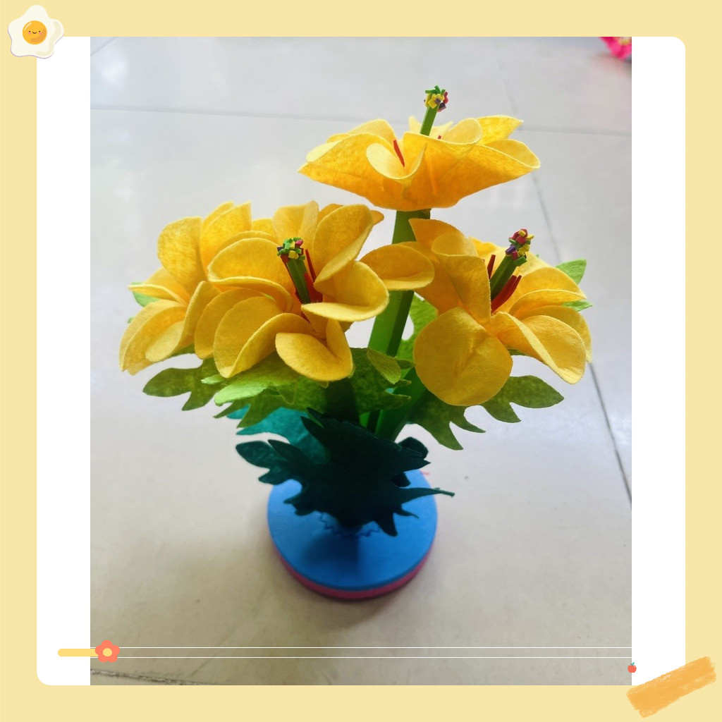 Cây hoa vải dạ làm thủ công hanmade trang trí mầm non - tiểu học