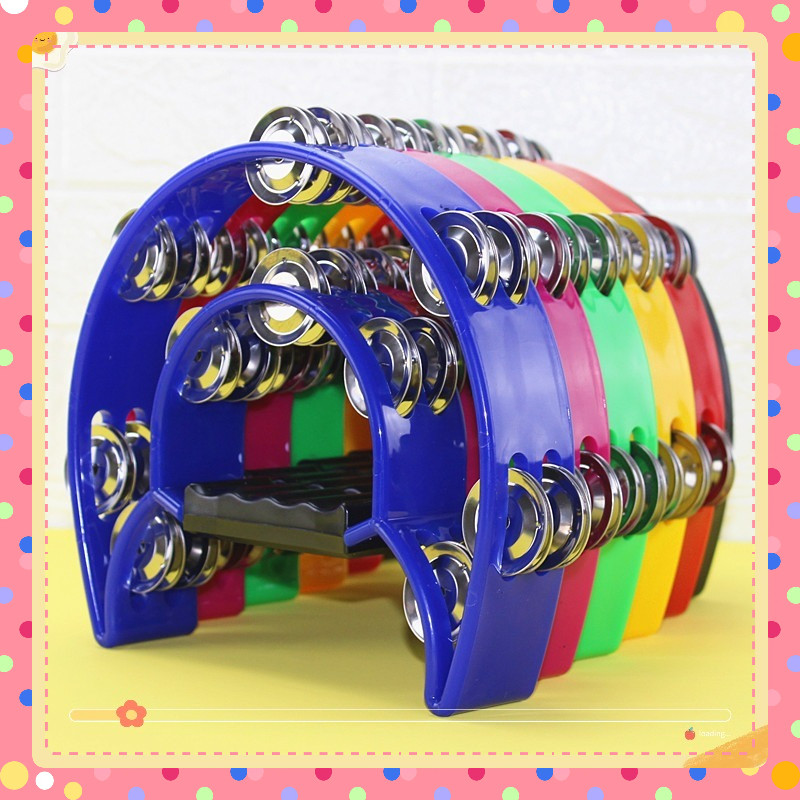 Lục lạc xúc xắc nhiều màu sắc, xắc xô,cầm tay loại nhạc cụ tambourine loại to đẹp