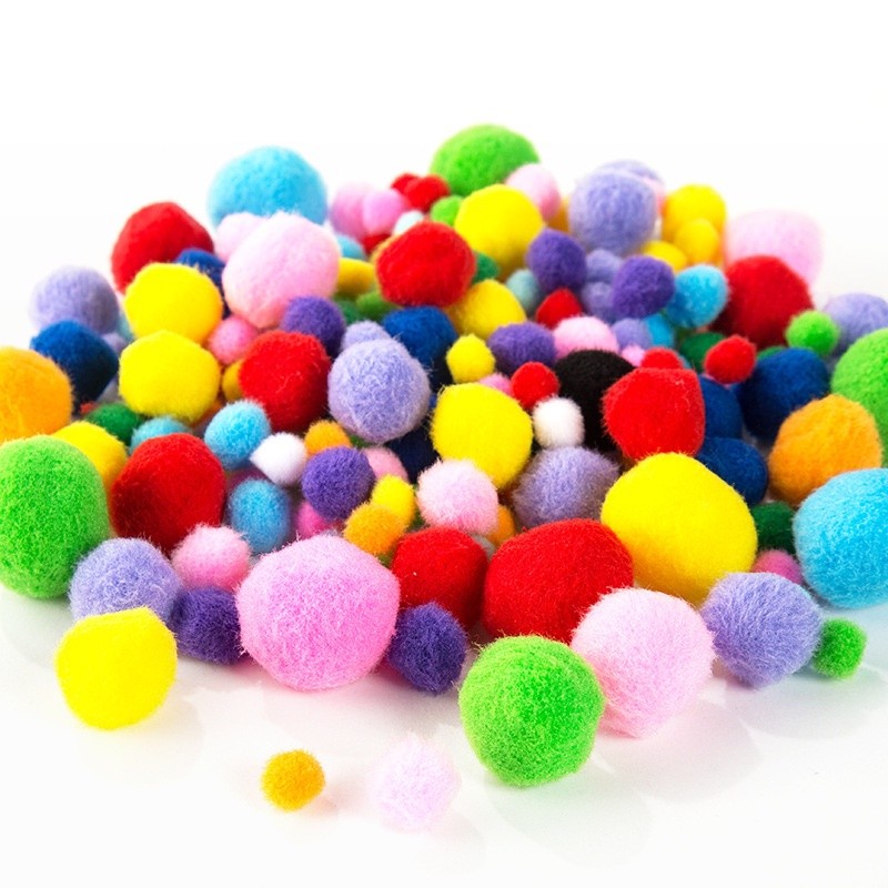 Hạt pom pom làm thủ công Hanmade - Steam trang trí mầm non