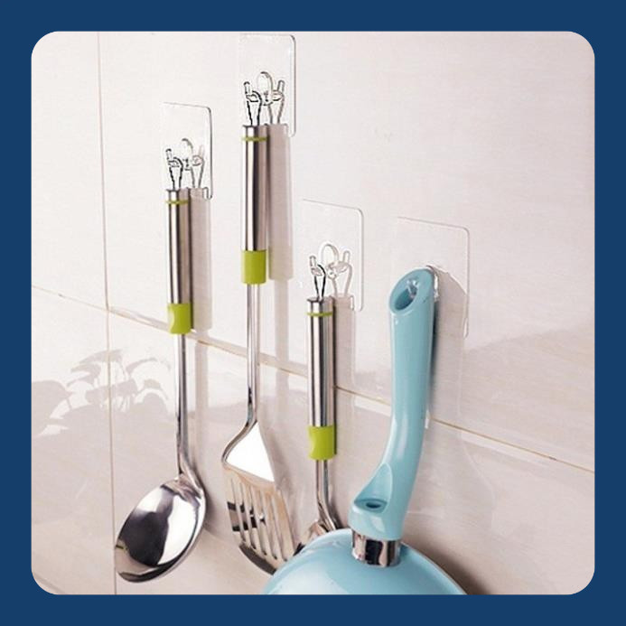 Combo 10 Móc dán tường  trong suốt chịu lực siêu dính Chịu Lực 10KG