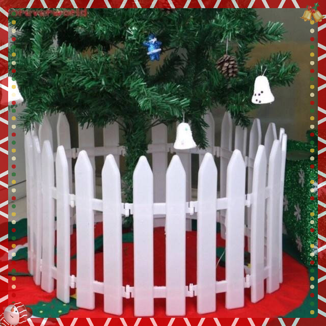 Hàng rào nhựa lắp ghép trắng  trang trí cây thông noel set 6 miếng dài 160cm ( mầm non)