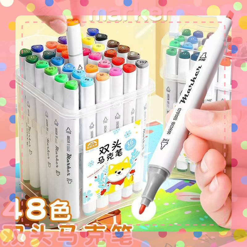 [Set 12 - 24- 36 - 48 Màu] Bút Sơn 2 đầu Acrylic Marker  Vẽ Viết Màu DIY Trên Nhiều Chất Liệu Màu Tươi Sáng