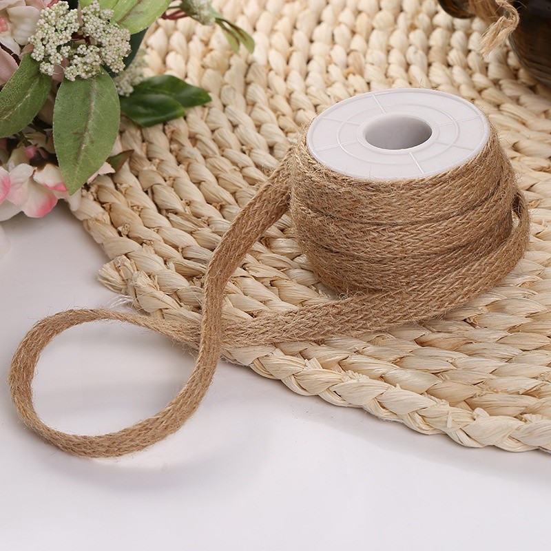 Cuộn vải lanh ren đay nghệ thuật 5 mét 1 cuộn deco trang trí làm STEAM