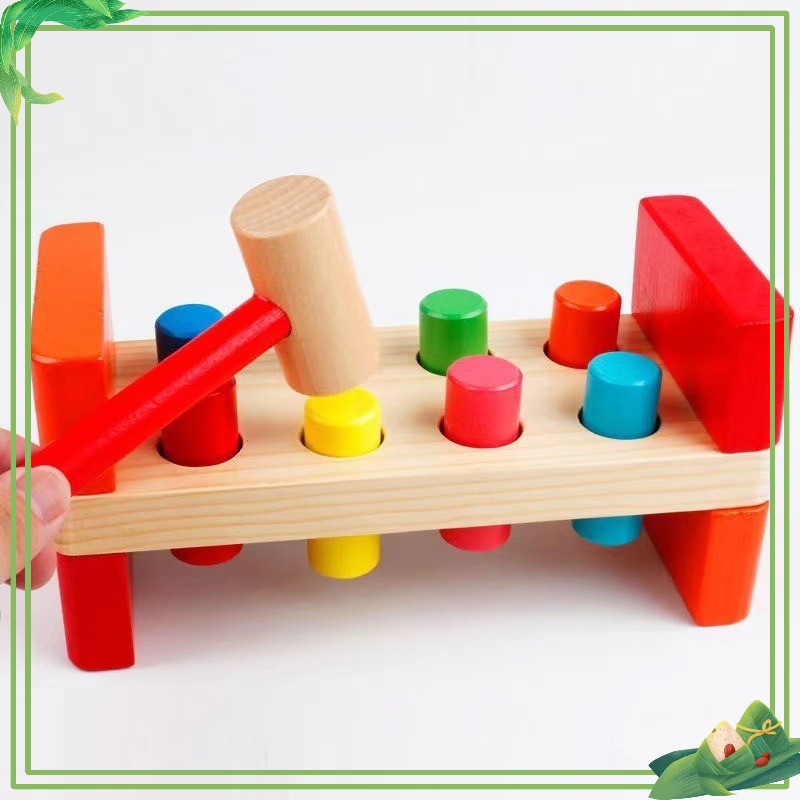 Đồ Chơi gỗ Búa Đập Cọc loại to nhiều màu sắc , Chất Liệu Gỗ ,An Toàn Cho Bé
