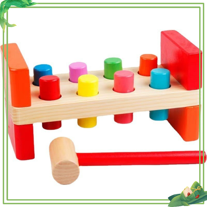 Đồ Chơi gỗ Búa Đập Cọc loại to nhiều màu sắc , Chất Liệu Gỗ ,An Toàn Cho Bé