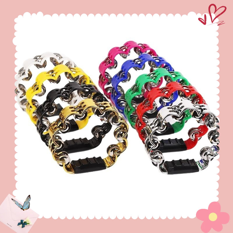 Lục lạc xúc xắc, xắc xô,cầm tay loại nhạc cụ tambourine hình hoa Size to