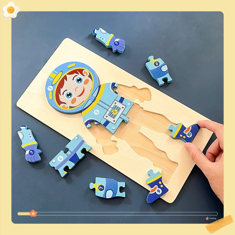 Bảng ghép 3D các nghề đồ chơi bằng gỗ - GIáo Cụ Montessori - Phát triển tư duy sớm