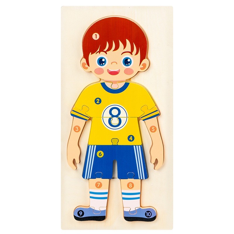 Bảng ghép 3D các nghề đồ chơi bằng gỗ - GIáo Cụ Montessori - Phát triển tư duy sớm