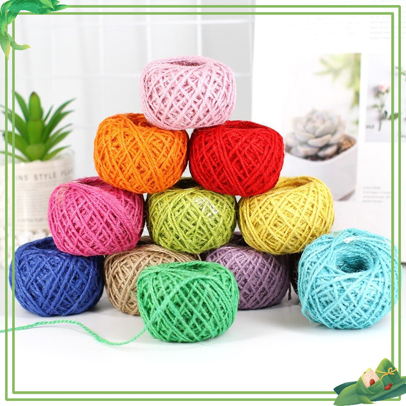Dây gai màu sợi 2mm x 25 mét kết hợp với 12 màu sắc  làm thủ công Steam