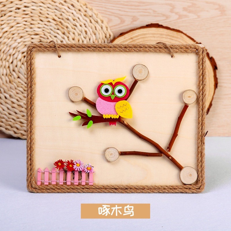 Tranh gỗ thủ công sáng tạo trang trí góc Steam. cho trẻ tạo hình Mầm non - Tiểu học