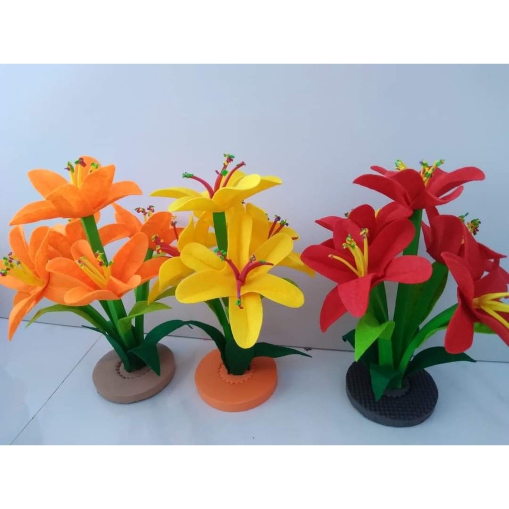 Cây hoa vải dạ làm thủ công hanmade trang trí mầm non - tiểu học