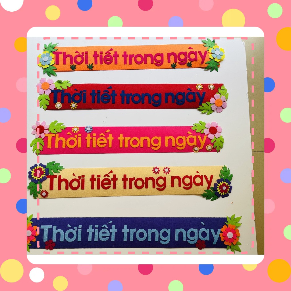 Tên góc Tiêu đề các góc chủ đề lớp học mầm non vải dạ nỉ