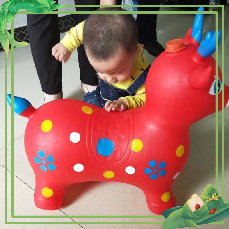 Thú nhún hươu có tặng kèm nhạc cao cấp cỡ to đại tăng cường cho trẻ vận động
