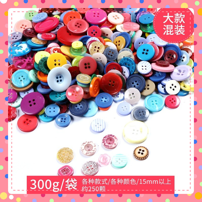 Set 100 cúc áo nhựa tròn  handmade nhiều cỡ làm thủ công