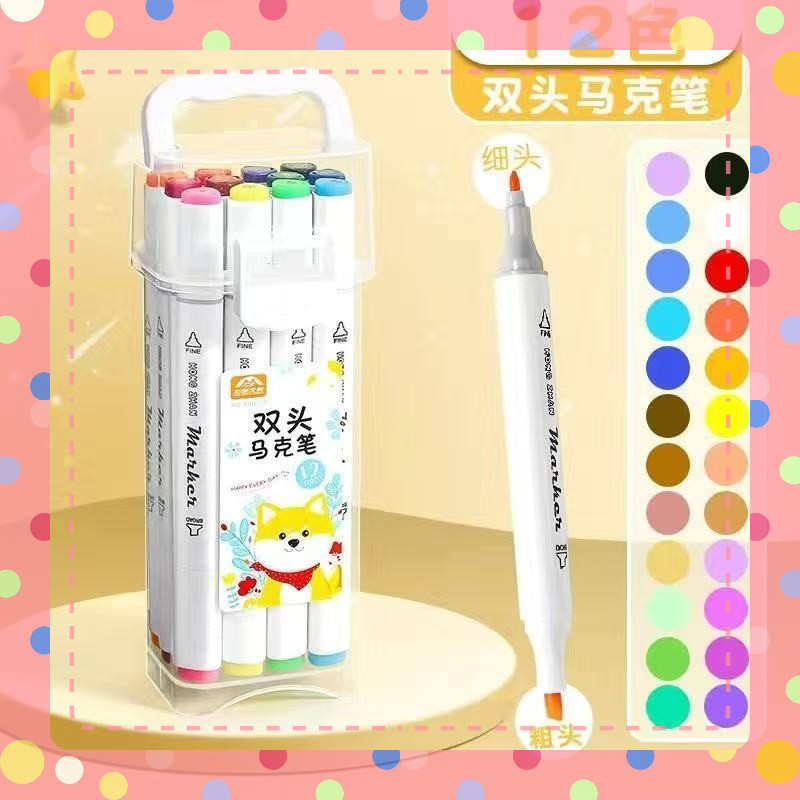 [Set 12 - 24- 36 - 48 Màu] Bút Sơn 2 đầu Acrylic Marker  Vẽ Viết Màu DIY Trên Nhiều Chất Liệu Màu Tươi Sáng