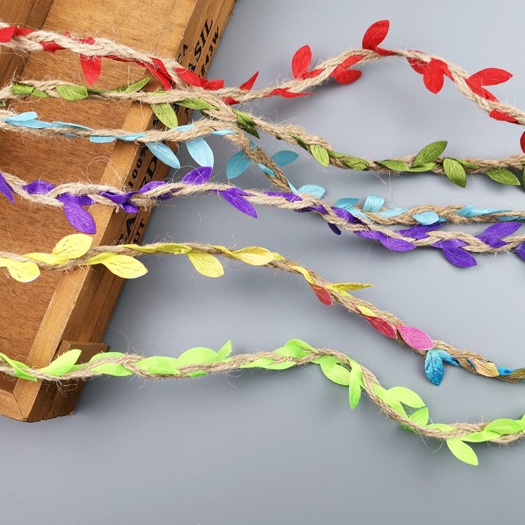 Dây gai đan xen lá trang trí (dài 5m) Trang trí làm thủ công deco - STEAM mầm non - tiểu học