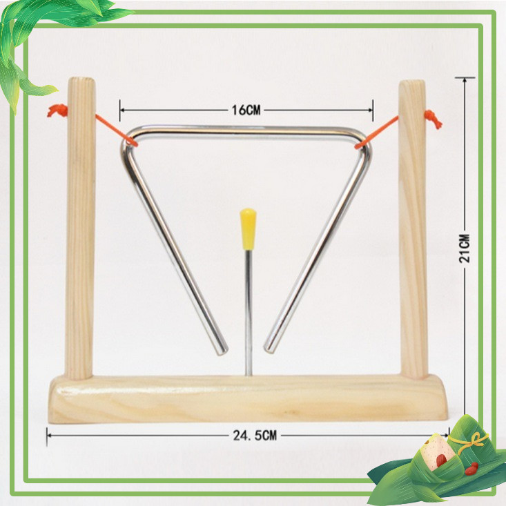 Kẻng tam giác, nkangr âm nhạc, nhạc cụ gõ loại to 150mm cho bé, nhạc cụ TRIANGLE