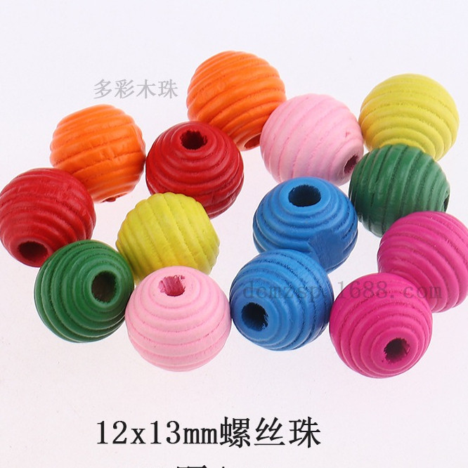 Hạt gỗ xâu vòng -  xâu hạt nhiều màu làm Hanmade thủ công nhiều kích thước mầm non