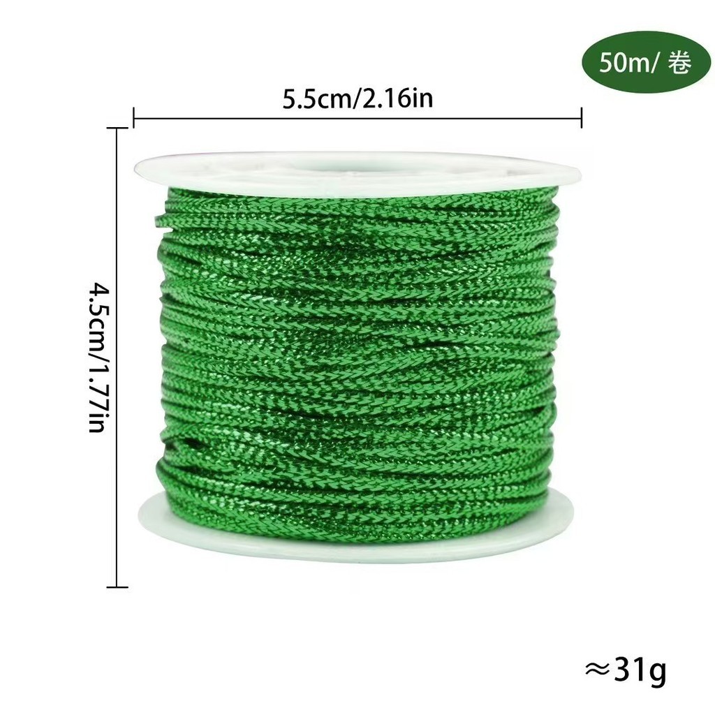 Cuộn Dây Kim Tuyến sợi dày 2mm x 50m Dùng Làm thủ công gói quà - Trang Trí Giáng Sinh
