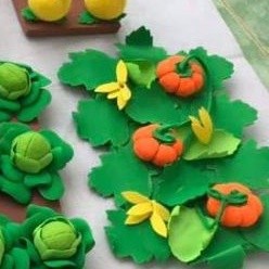 Vỉ các loại rau củ quả làm thủ công chất liệu vải nỉ đồ dùng mầm non