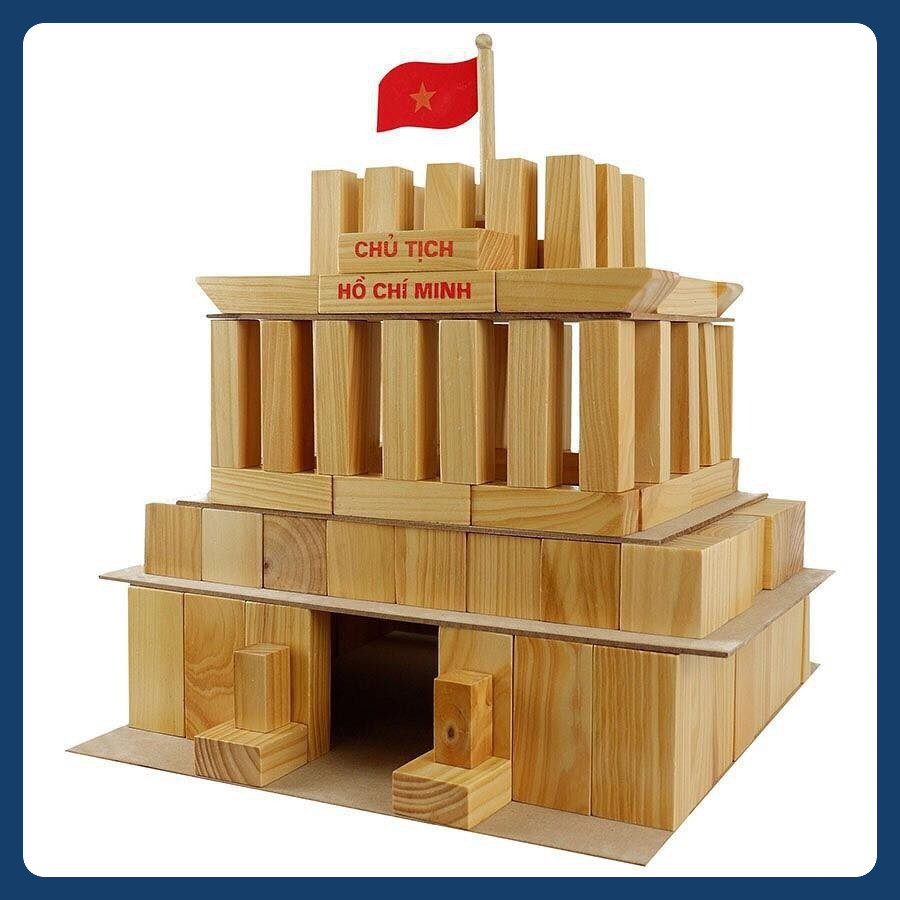 Đồ chơi xếp hình xây dựng lăng Bác bằng gỗ - mô hình lăng Bác ( chuẩn danh mục TT02)
