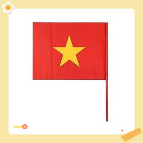Cờ Vẫy Khai Giảng , cổ động Cờ Đỏ Sao Vàng Cầm Tay Loại Vải Phi Đẹp loại 1 (set 10 cái)