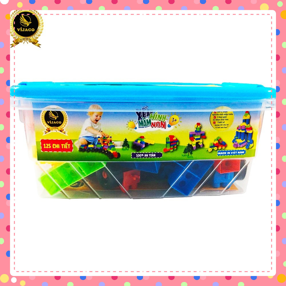 Đồ chơi an toàn xếp hình xây dựng  125 chi tiết - VJG0366 ( Hàng Việt nam)