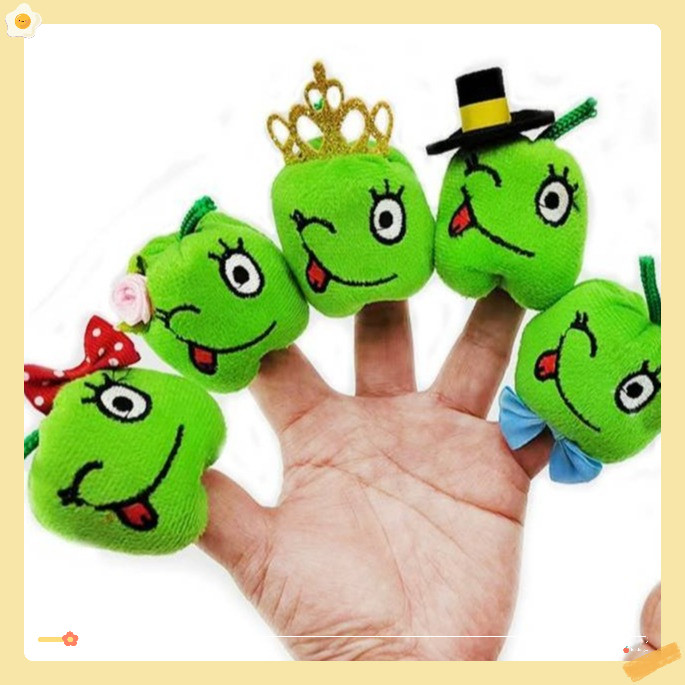 Rối ngón tay bộ 6 nhân vật ( Five Apples in the Apple Tree) vải nỉ mềm