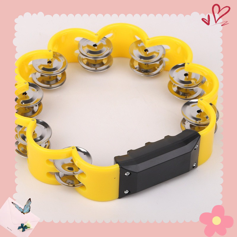 Lục lạc xúc xắc, xắc xô,cầm tay loại nhạc cụ tambourine hình hoa Size to