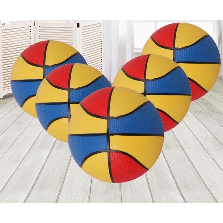 Bóng rổ trẻ em, bóng bơm hơi cao su 3 màu an toàn cho bé loại 26cm ( tặng kim bơm)