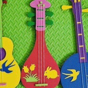 Đồ chơi âm nhạc tự tạo đàn,trống,phách tự tạo