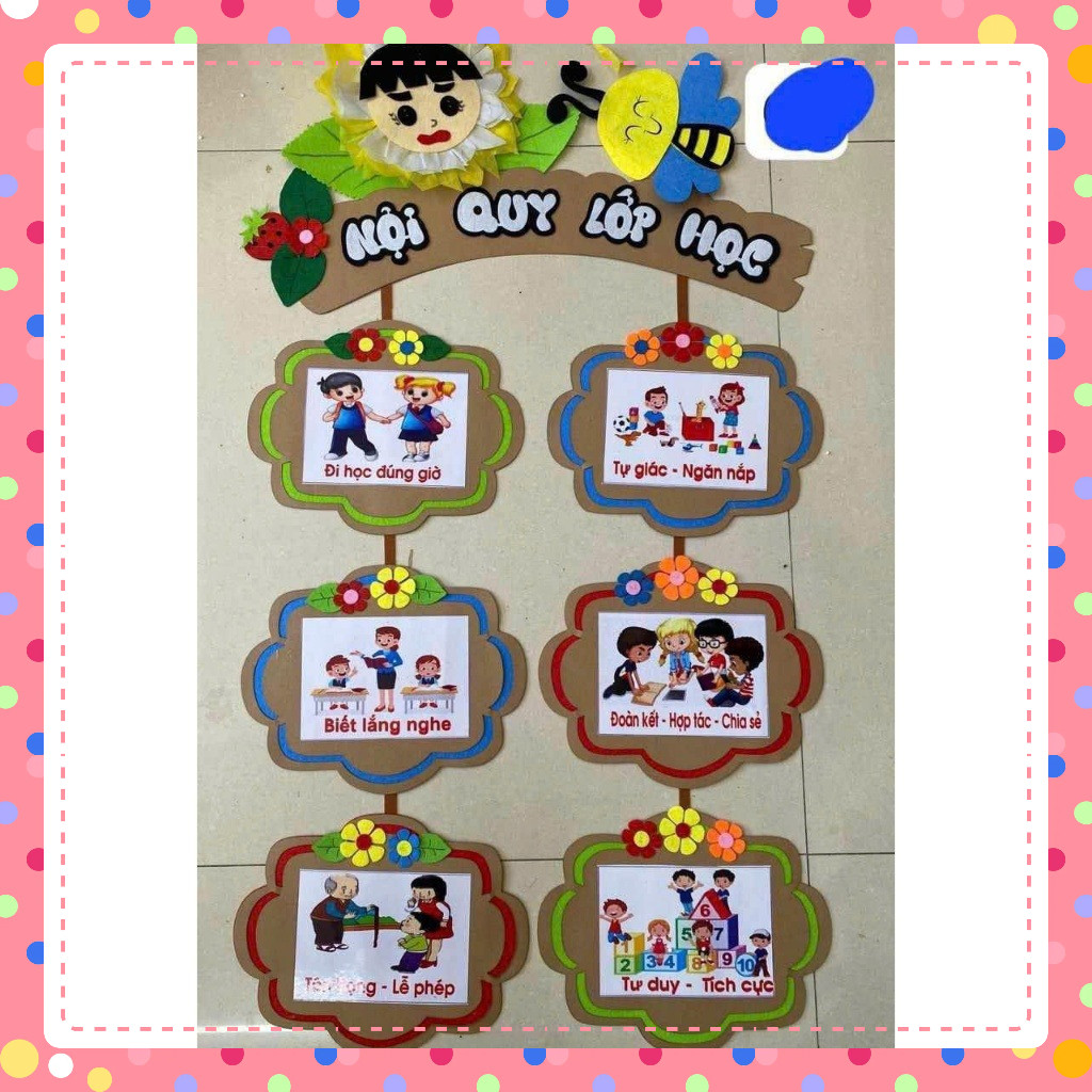 Bảng  treo tiêu đề  lớp trang trí lớp học - góc học tập mầm non - tiểu học