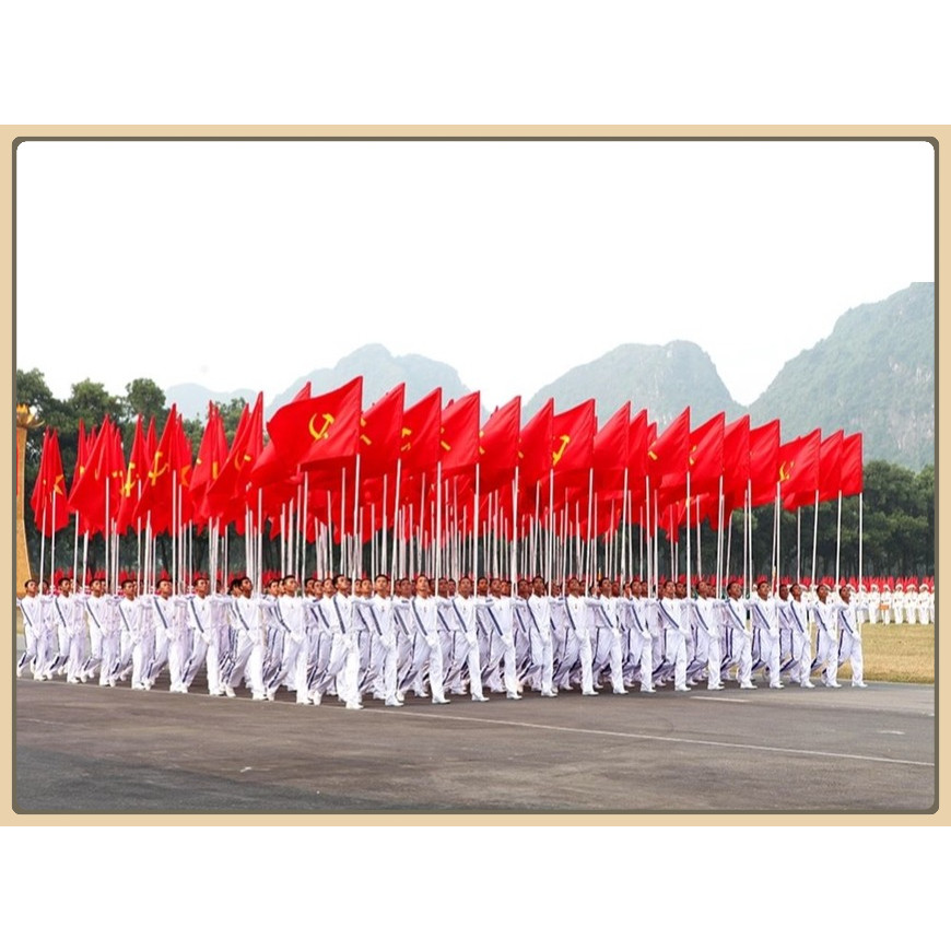 Lá Cờ Đảng, Cờ búa liềm, cờ tổ quốc Vải PHI BÓNG Đẹp Chắc Chắn