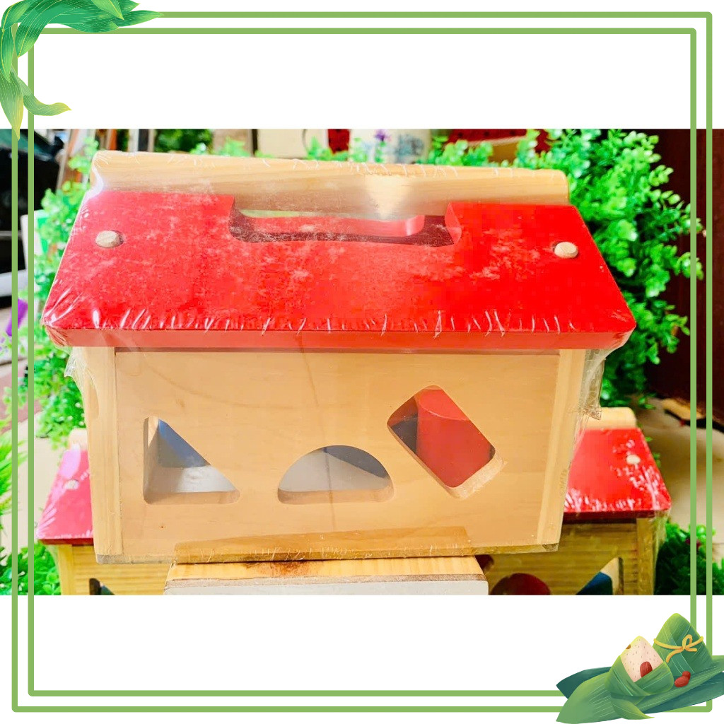 NHÀ THẢ HÌNH BẰNG GỖ – ĐỒ CHƠI GIÁO DỤC SỚM PHÁT TRIỂN TƯ DUY CHO BÉ 24–36 THÁNG