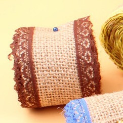 Ruy băng vải bố phụ kiện trang trí hanmade, decor  Màu sắc: Nâu vintage thủ công mầm non