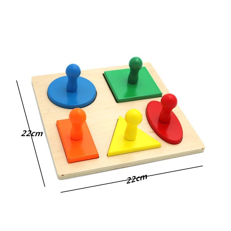 Set 5 Bảng Ghép Hình gỗ Giáo Cụ Montessori - Đồ Chơi Phát Triển Tư Duy Phối Hợp Tay Mắt