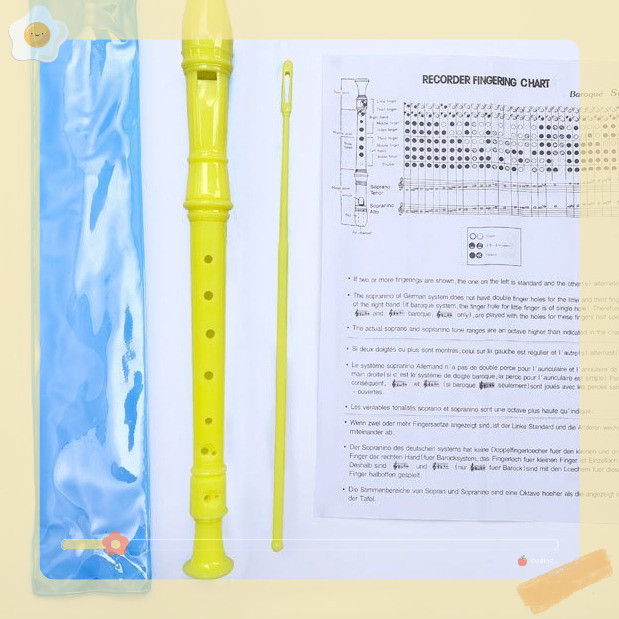 Sáo học nhạc học sinh,sáo dọc Recorder 8 lỗ DHS rẻ,đẹp kèm que vệ sinh,túi đựng ( hàng loại 1)