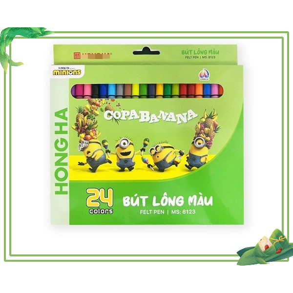 Bút lông màu Hồng Hà bút lông màu vẽ làm quà tặng Minions (12/18/24 màu) - 8121/8122/8123