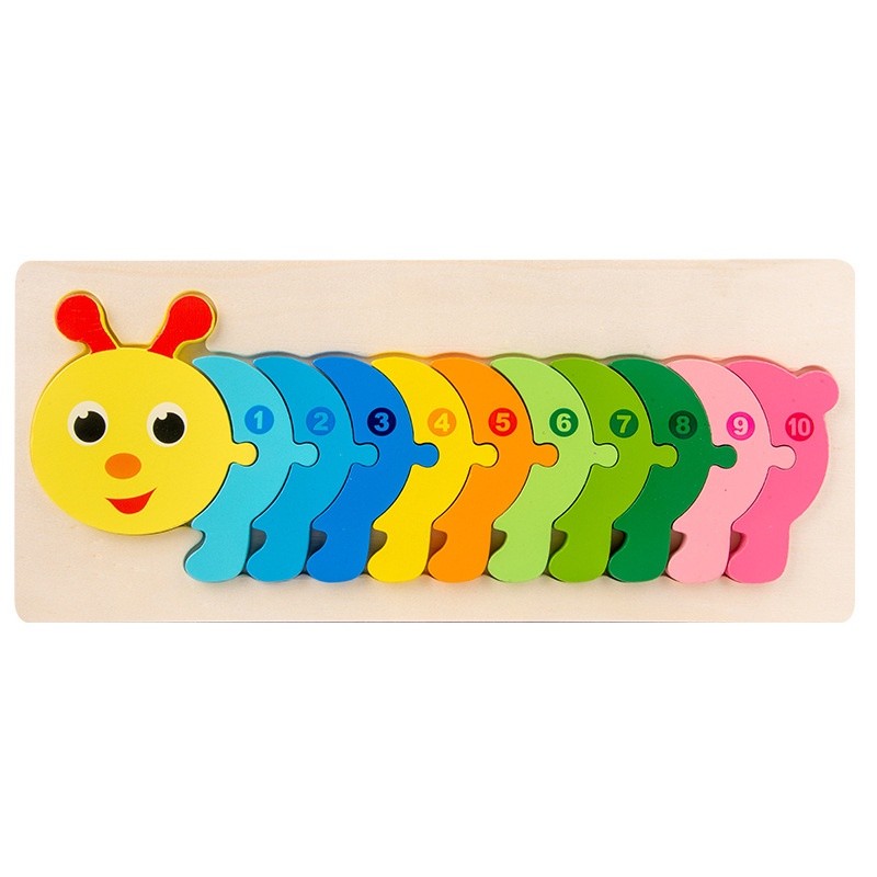 Xếp hình  tranh ghép hình gỗ nổi nối số 3D to đẹp cho bé học số đếm cực dễ GIáo Cụ Montessori