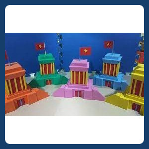 Mô hình Lăng Bác LÀM THỦ CÔNG mút xốp 5ly mầm non ( chi tiết rời lắp ghép)