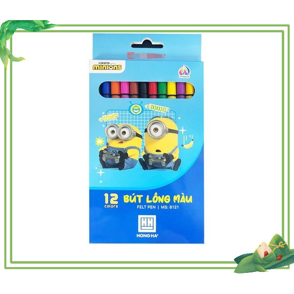 Bút lông màu Hồng Hà bút lông màu vẽ làm quà tặng Minions (12/18/24 màu) - 8121/8122/8123