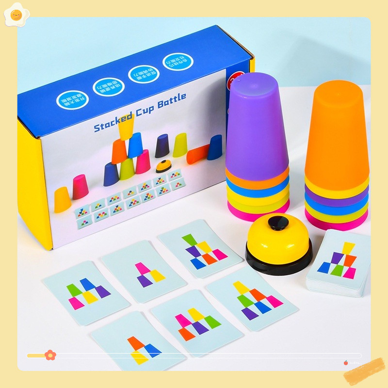 Bộ Xếp chồng cốc chơi tương tác với phụ huynh bạn bè đồ chơi giáo dục montessori