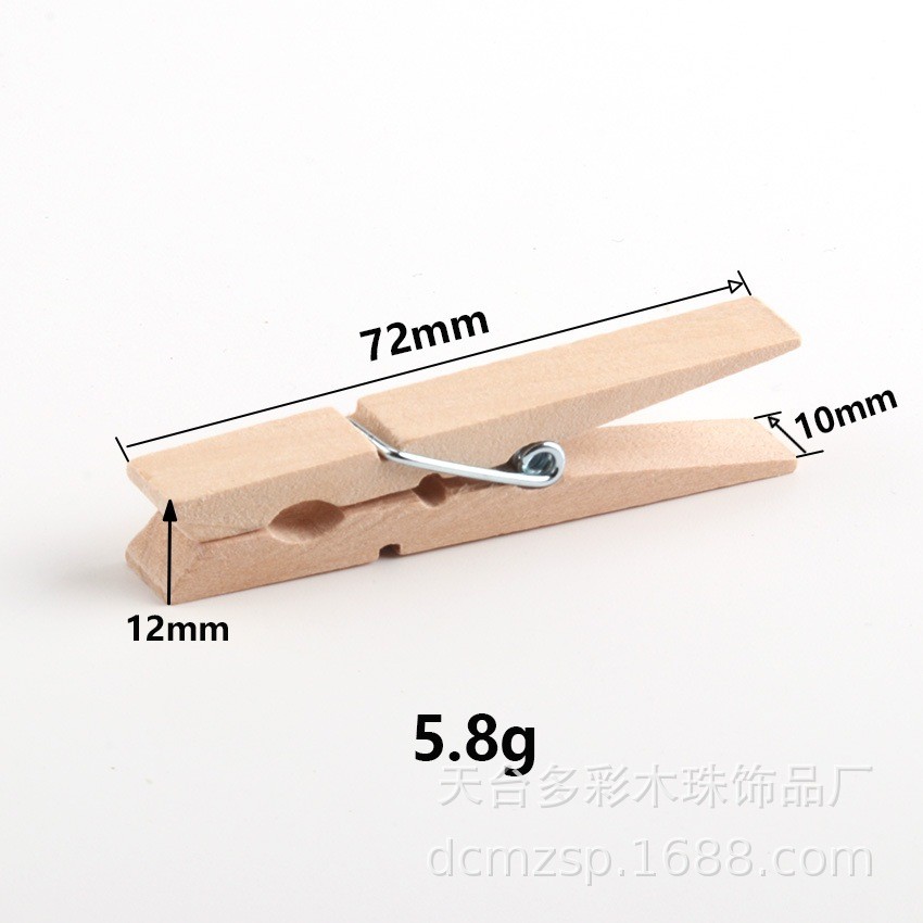 Kẹp gỗ treo ảnh trang trí nhà cửa làm thủ công mầm non - tiểu học túi 10 kẹp màu gỗ tự nhiên